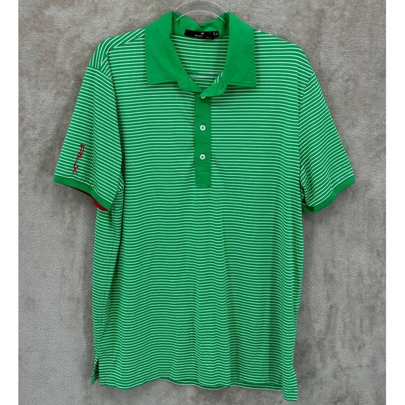 Ralph Lauren RLX Shirt Men XL Green Stripe Polo Stretch Performance Golf Outdoor - Picture 1 of 9